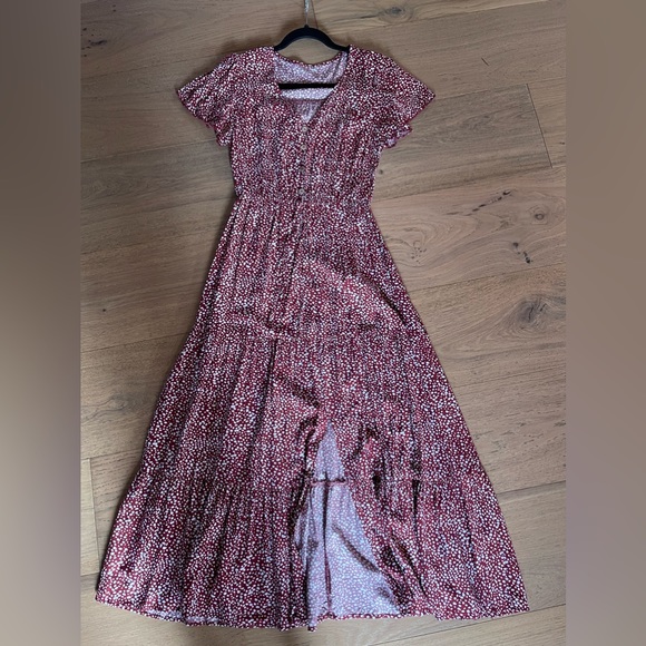 Wine and Ivory dot midi dress - Picture 10 of 10